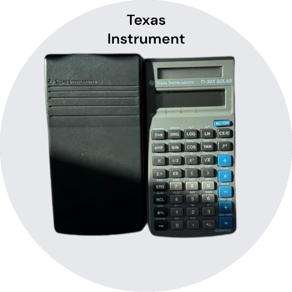 Vintage Texas Instrument TI-30X Solar Calculator with Cover